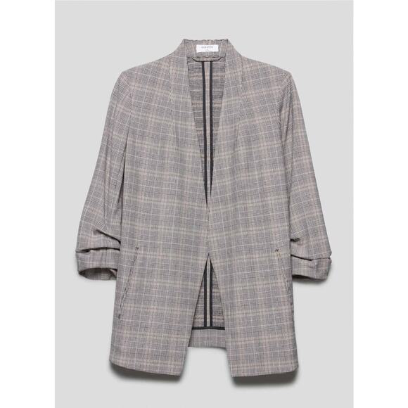 BABATON Power Open-Front Shawl Collar Blazer Jacket Plaid 2 NWOT ARITZIA $228 - Picture 1 of 16